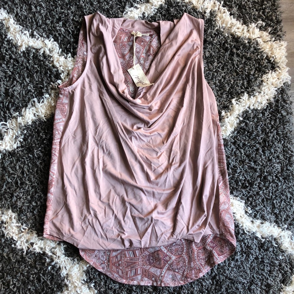 🌸Mystree Cowl Neck Tank In Mauve🌸